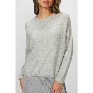 Charli London Alpaca Merino Wool Cozy Gray Knit Sweater S